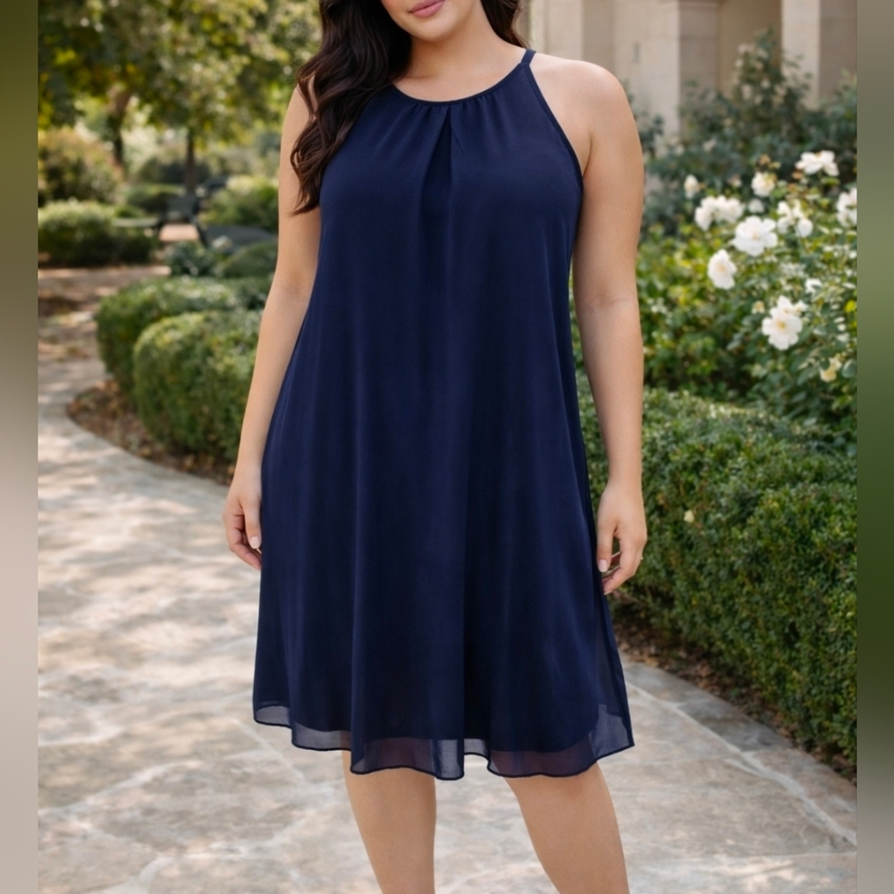 By & By Blue Sleeveless Dress